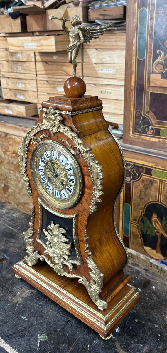 Cartel à poser et son socle en placage de bois de rose - Ep Napoleon III --photo-3