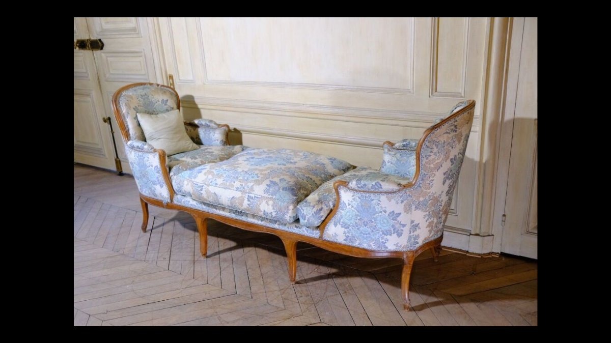 Louis XV-era Walnut Deck Chair Or Duchess Chair