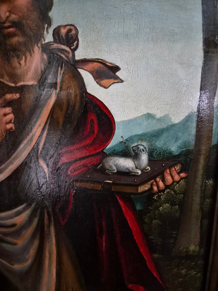 Juan Soreda (active In Castile From 1506 To 1537). – Saint John The Baptist. Original Panel-photo-3