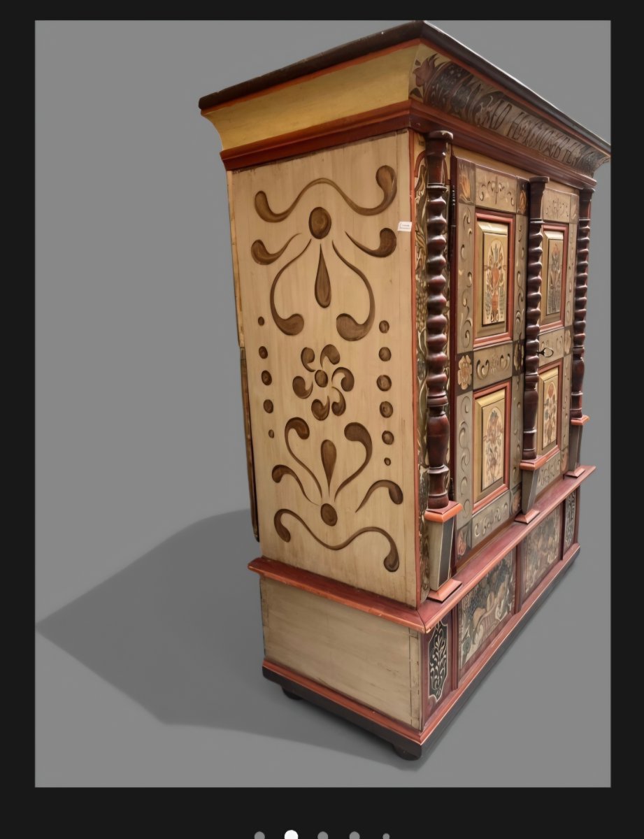  41 Late 18th-century Tyrolean Painted Wood Armoire.-photo-2