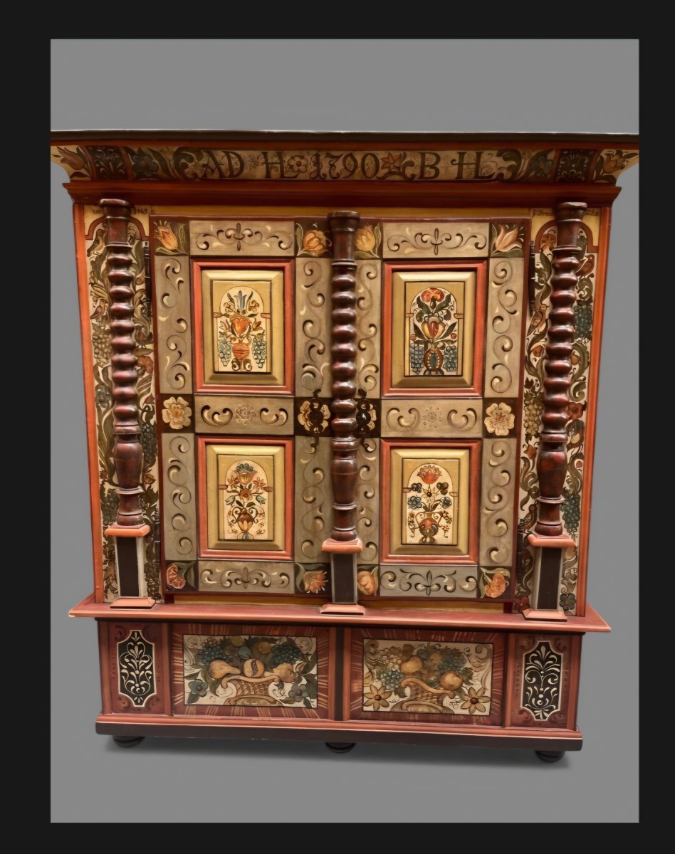  41 Late 18th-century Tyrolean Painted Wood Armoire.-photo-4