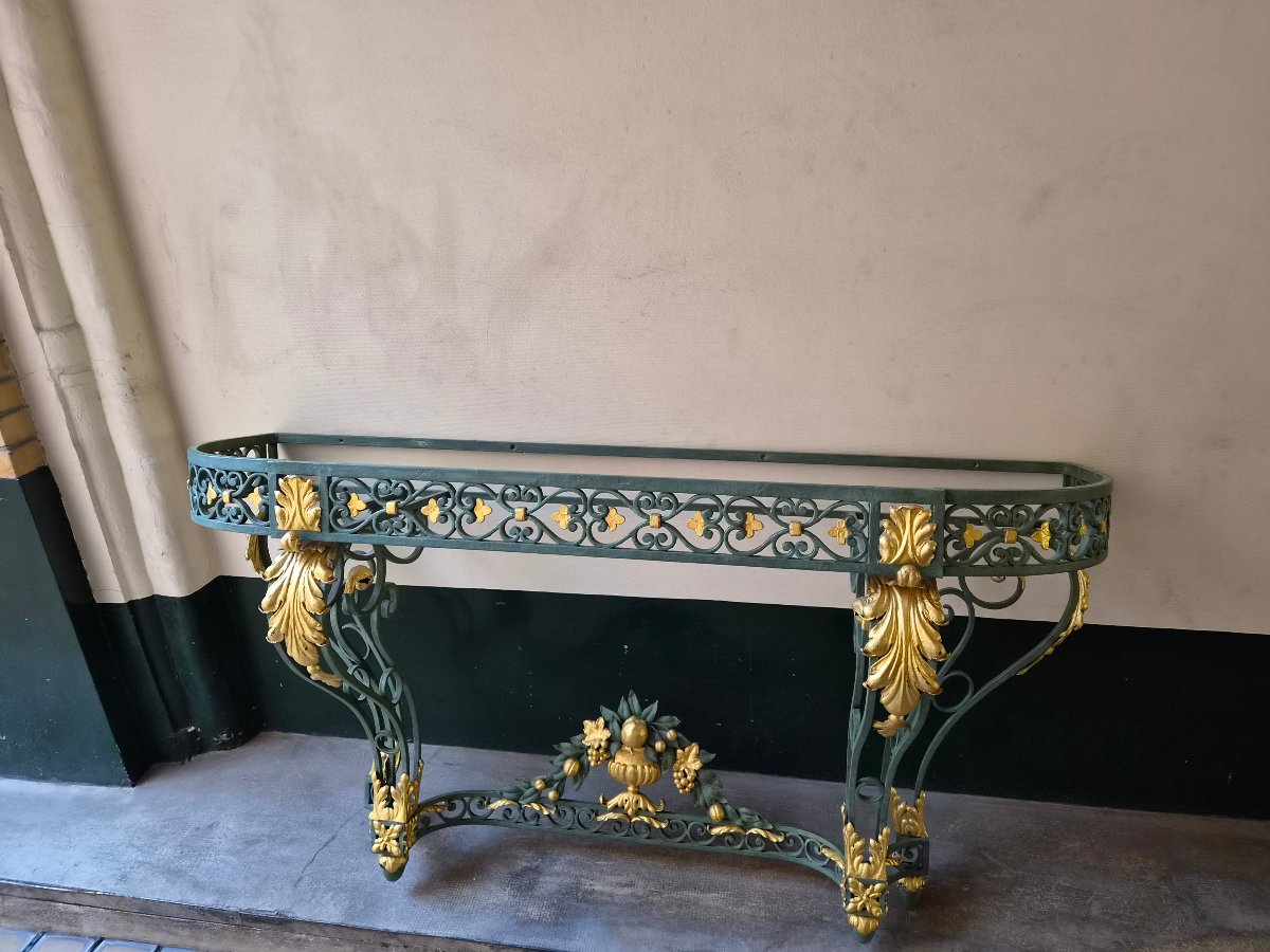 Wrought-iron Console Table, Second Half Of The 19th Century -photo-4