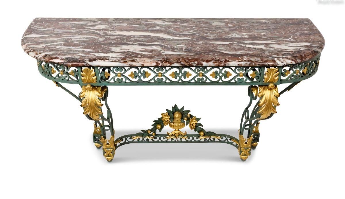 Wrought-iron Console Table, Second Half Of The 19th Century 