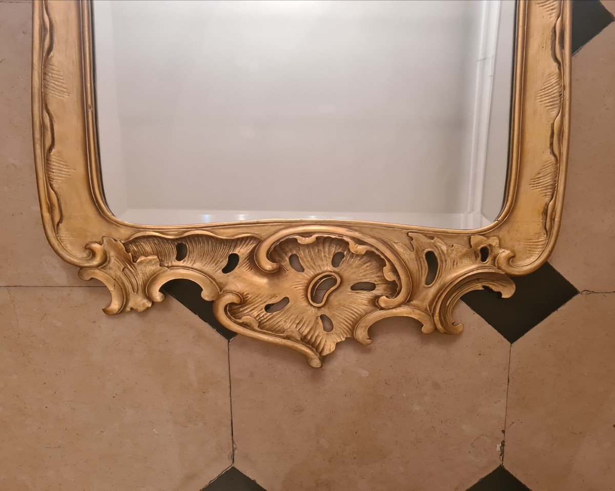 Miroir En Bois Doré Style Louis XV-photo-4