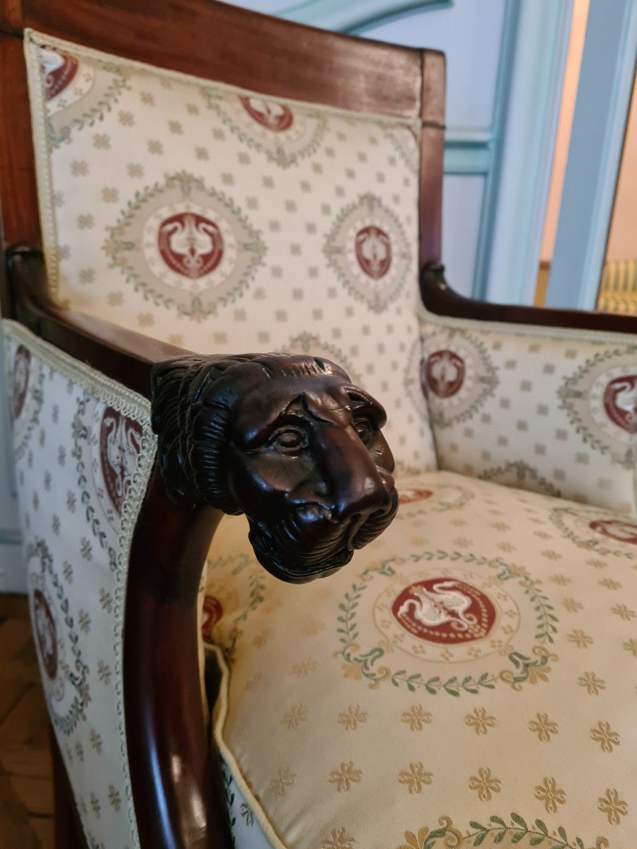 Bergère En Acajou Et Placage Acajou , Att à Jacob Freres Rue Meslee (1796-1803) -photo-3