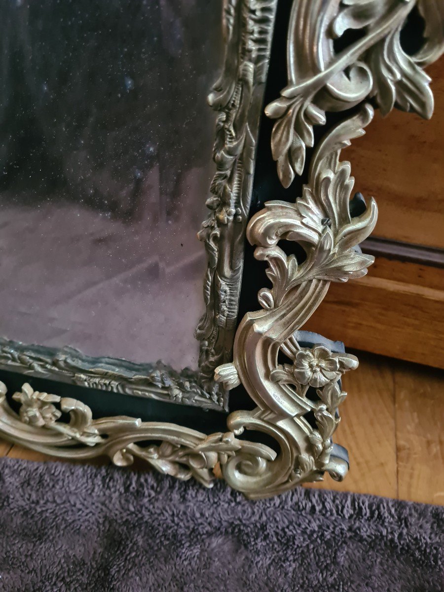 Miroir Napoléon III , à riche décor de  bronze doré -photo-1