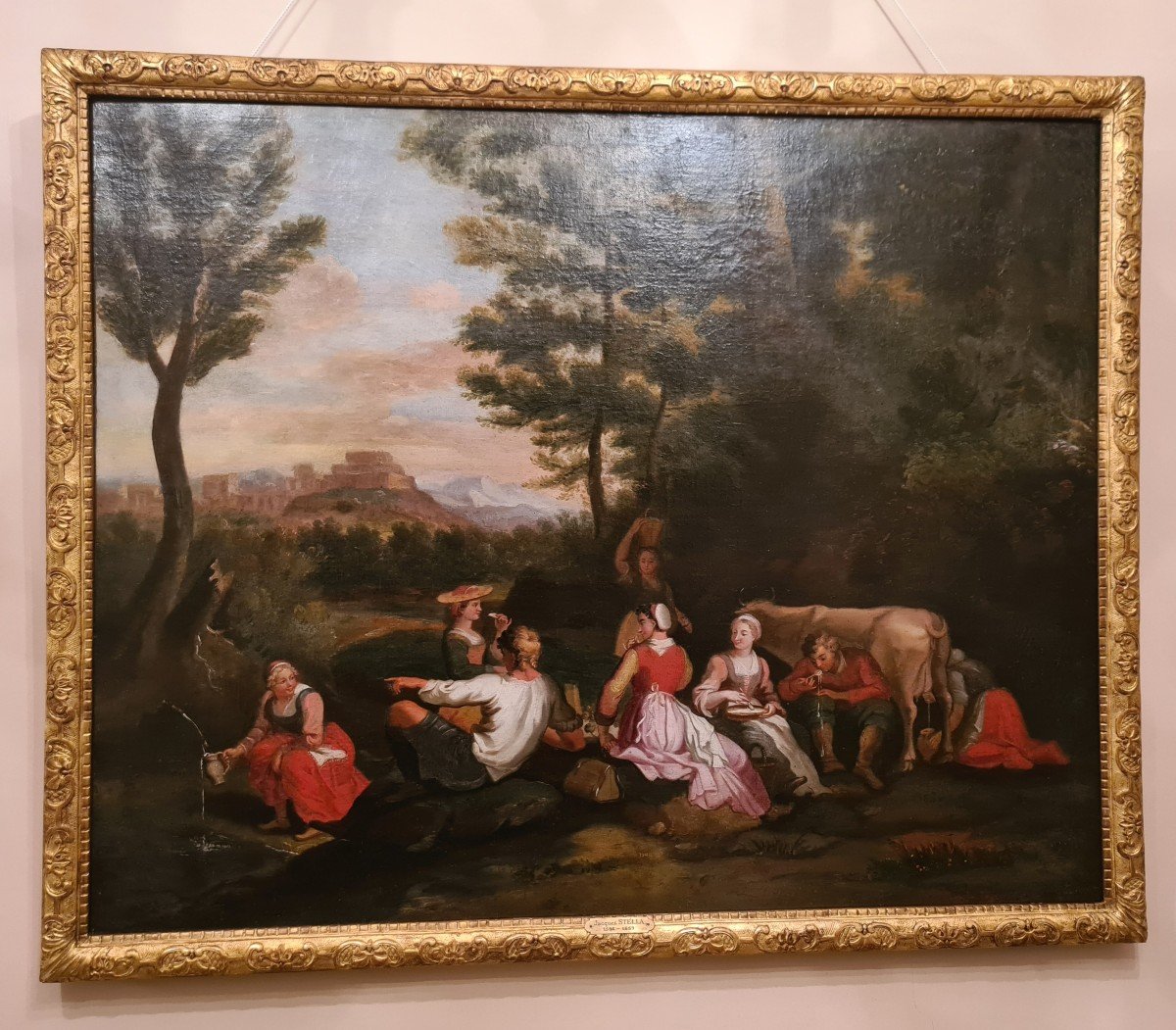 Paire de toiles,  École FranÇaise Du XVIIIe Siècle, d'Après Jacques Stella, Vers 1750. 80x100cm-photo-3