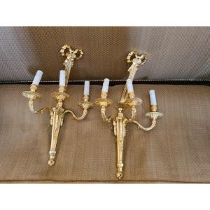 Grande Paire Appliques Style Louis XVI , Maison Charles , XXème 