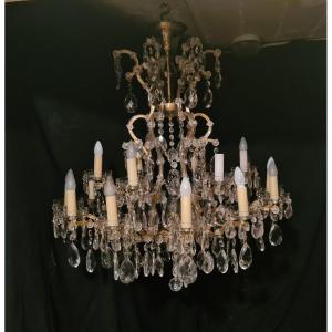 Large Murano Chandelier 18 Lights Early 20th Century