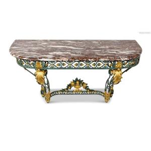 Wrought-iron Console Table, Second Half Of The 19th Century 