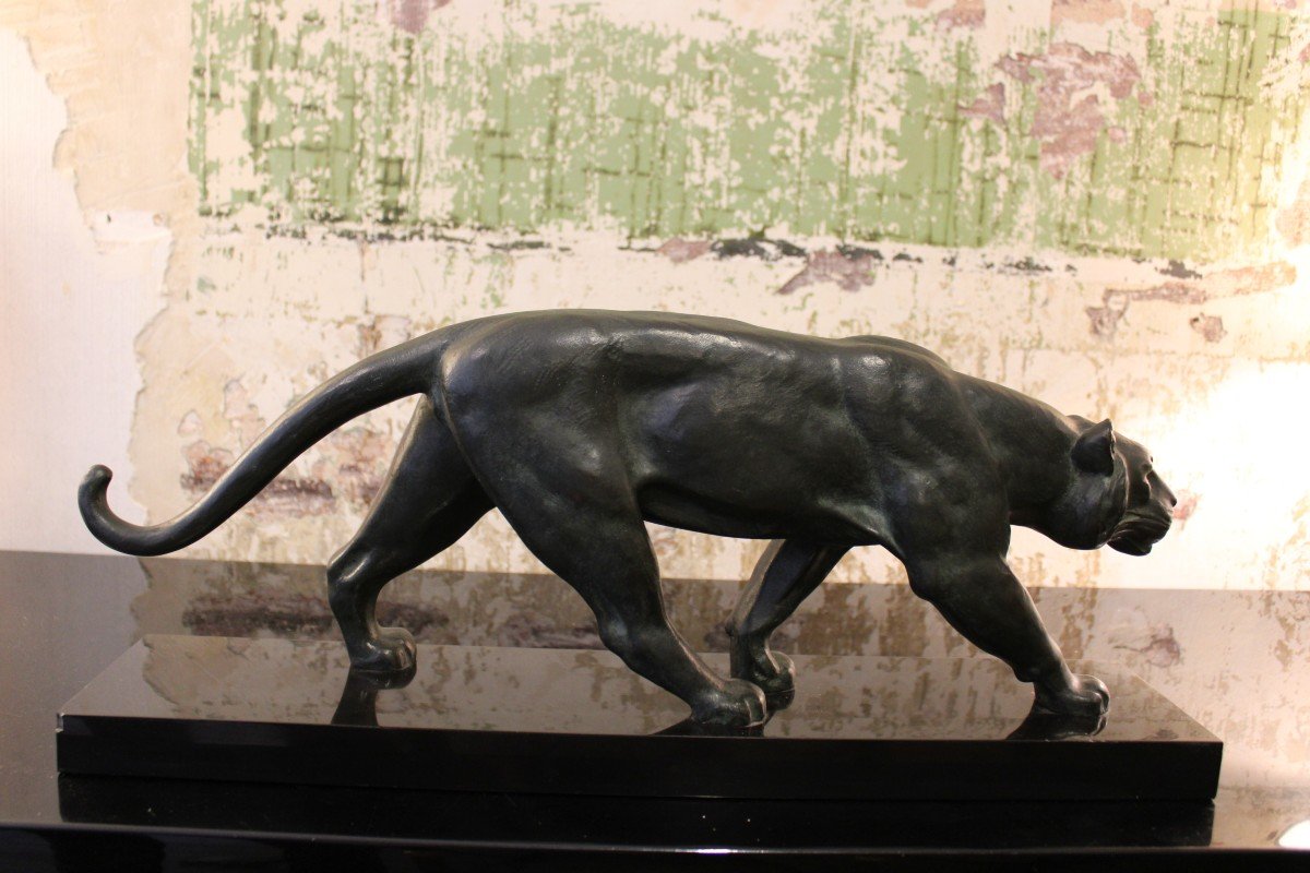 Bronze Panther By Alexandre Ouline-photo-4