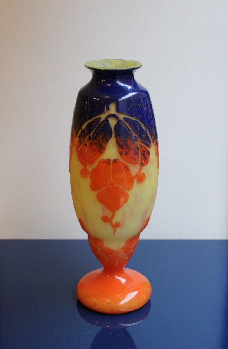 Vase En Pâte De Verre, Schneider Le Verre Français-photo-2