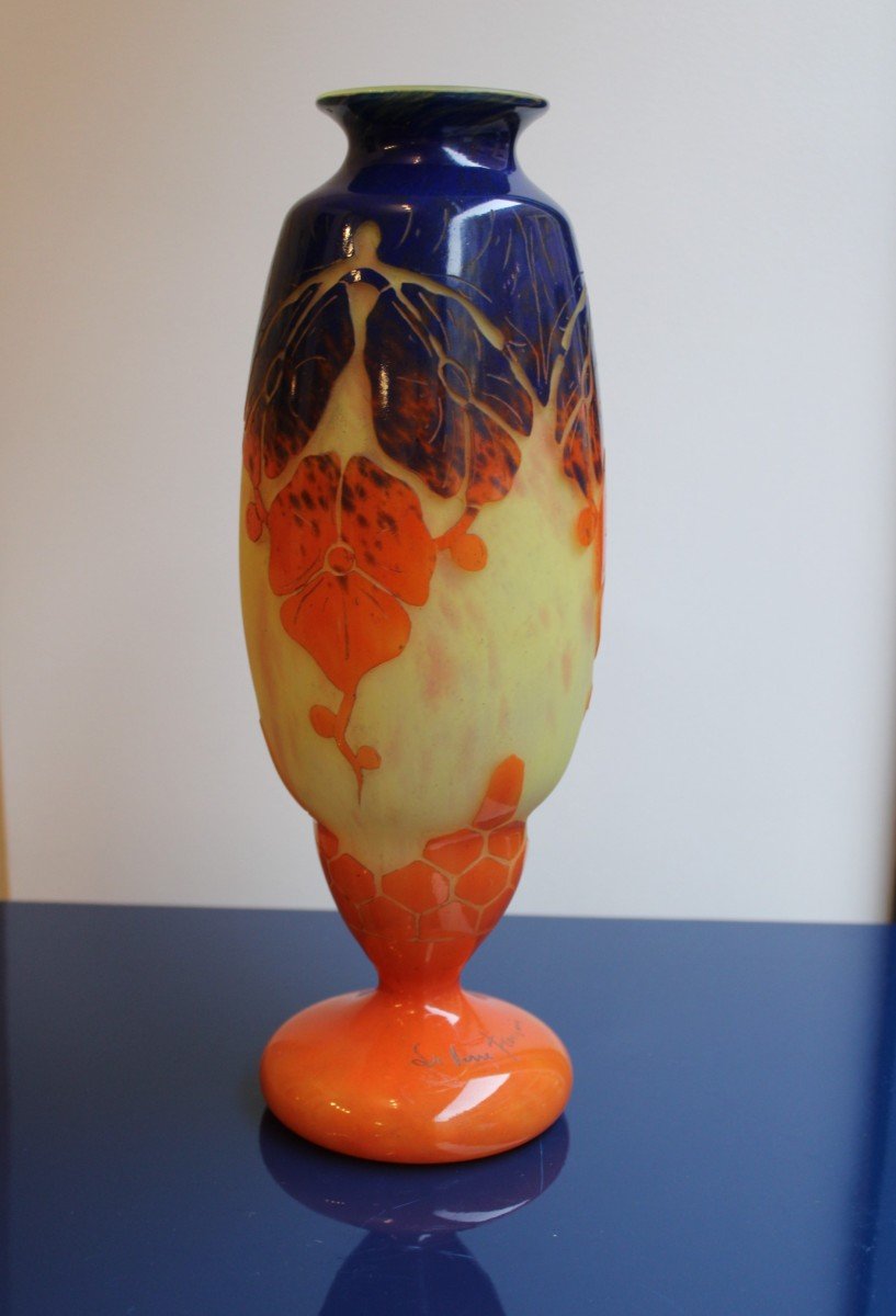 Vase En Pâte De Verre, Schneider Le Verre Français-photo-4