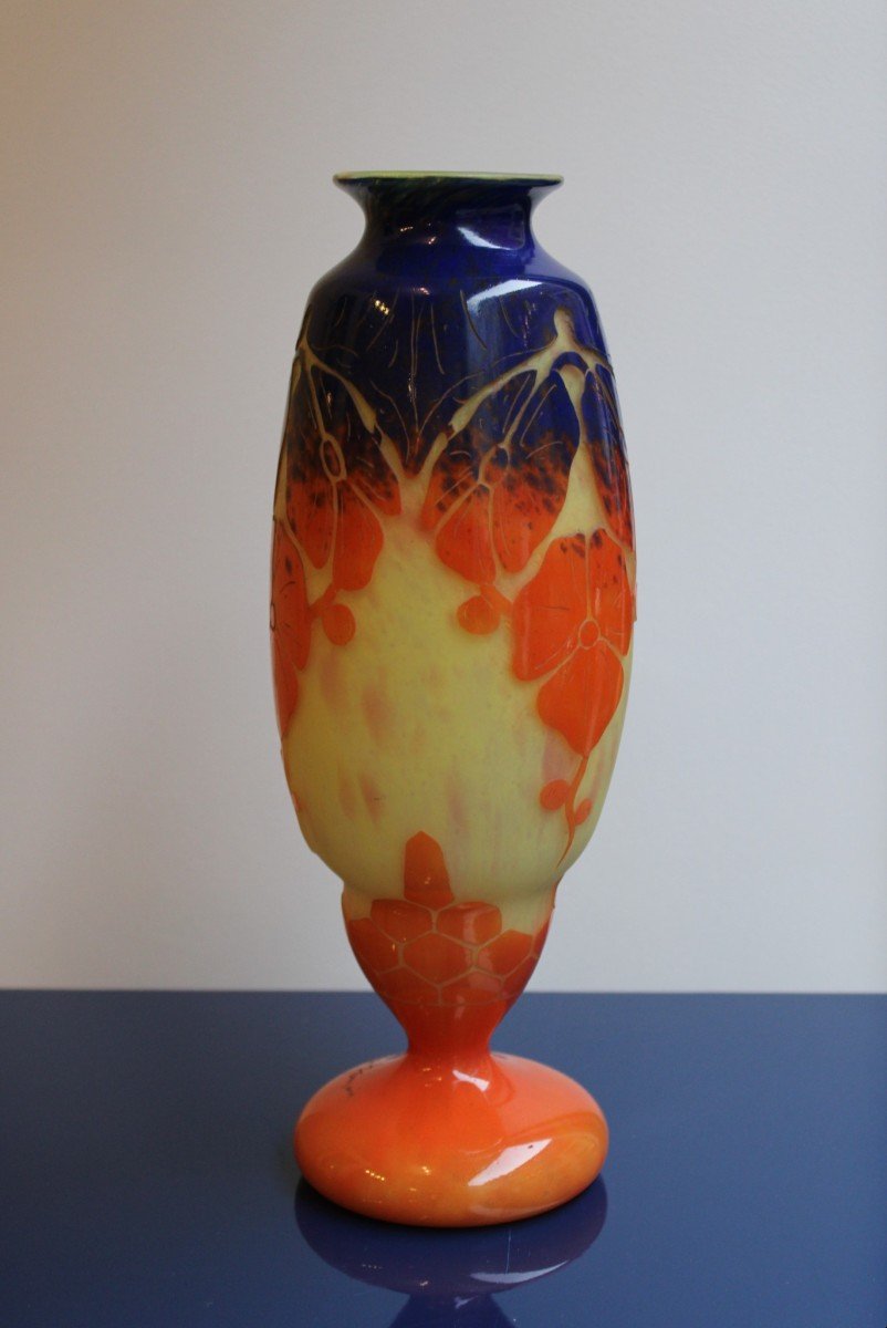 Vase En Pâte De Verre, Schneider Le Verre Français-photo-1