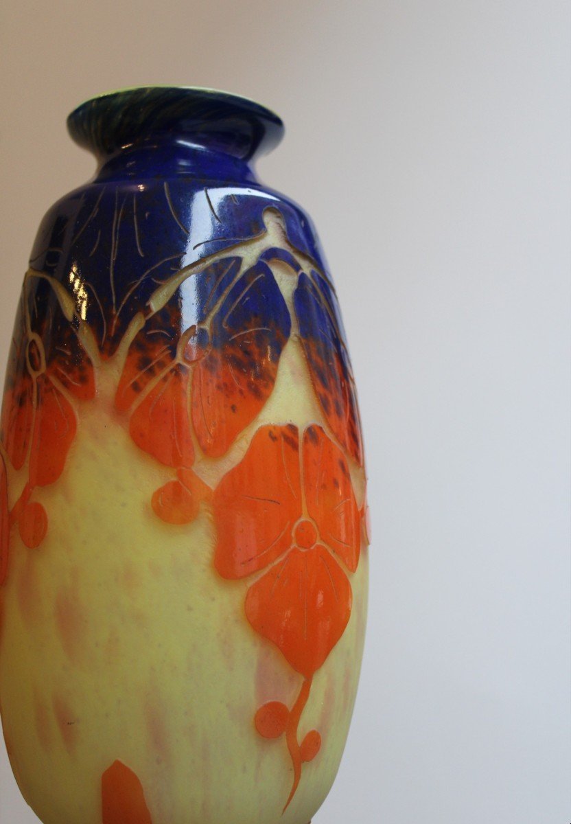 Vase En Pâte De Verre, Schneider Le Verre Français-photo-2