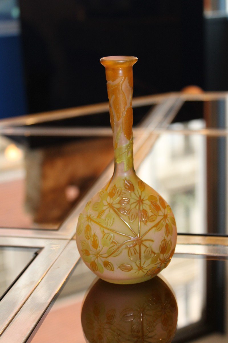 Soliflore Vase Signed Gallé, Art Nouveau-photo-4