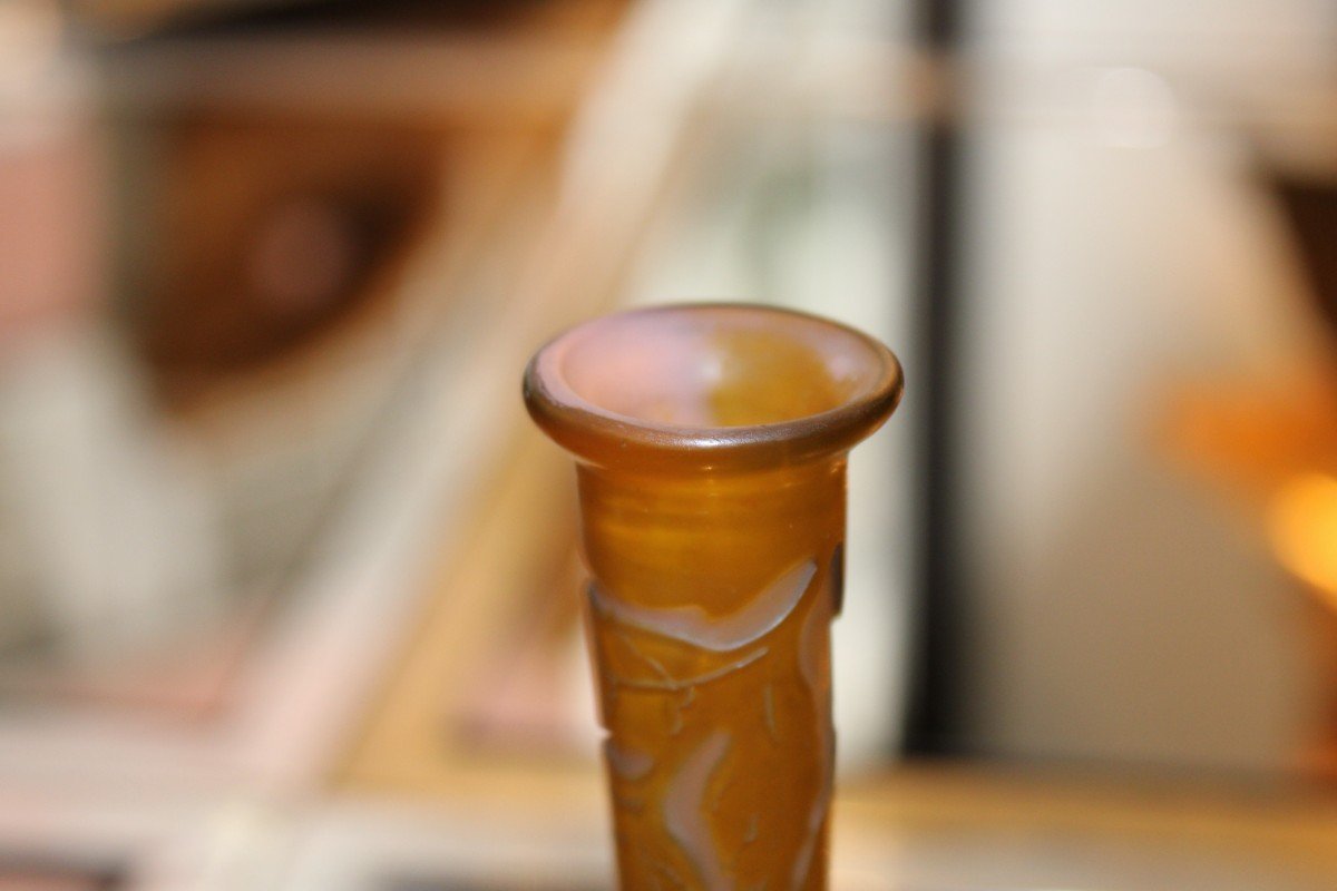 Soliflore Vase Signed Gallé, Art Nouveau-photo-1