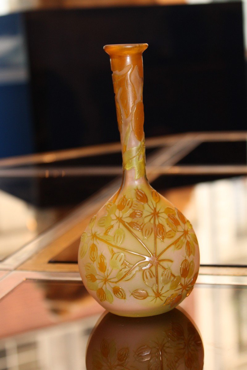 Soliflore Vase Signed Gallé, Art Nouveau-photo-5