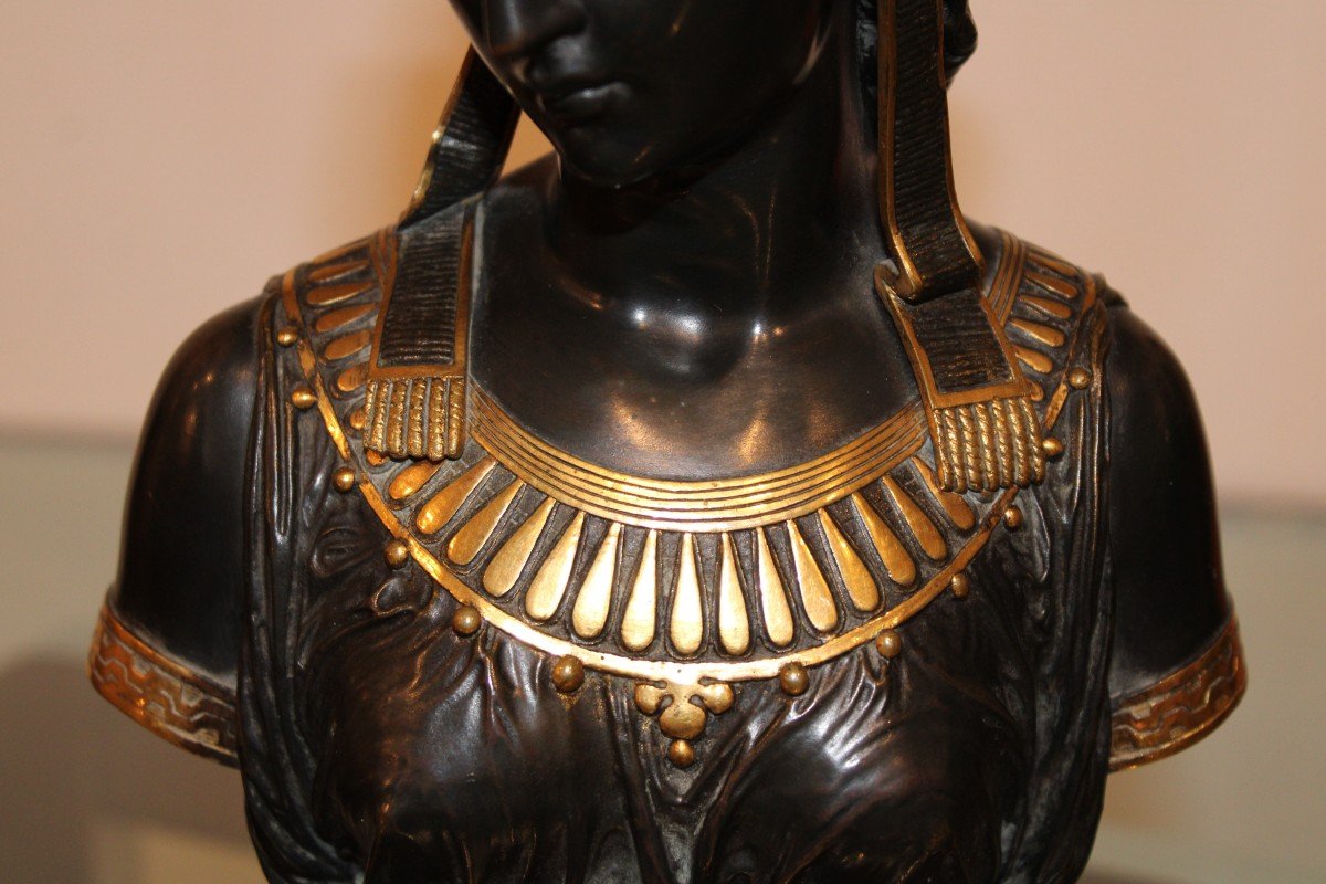 Bronze Of Cleopatra By Eutrope Bouret, 19th Century-photo-2