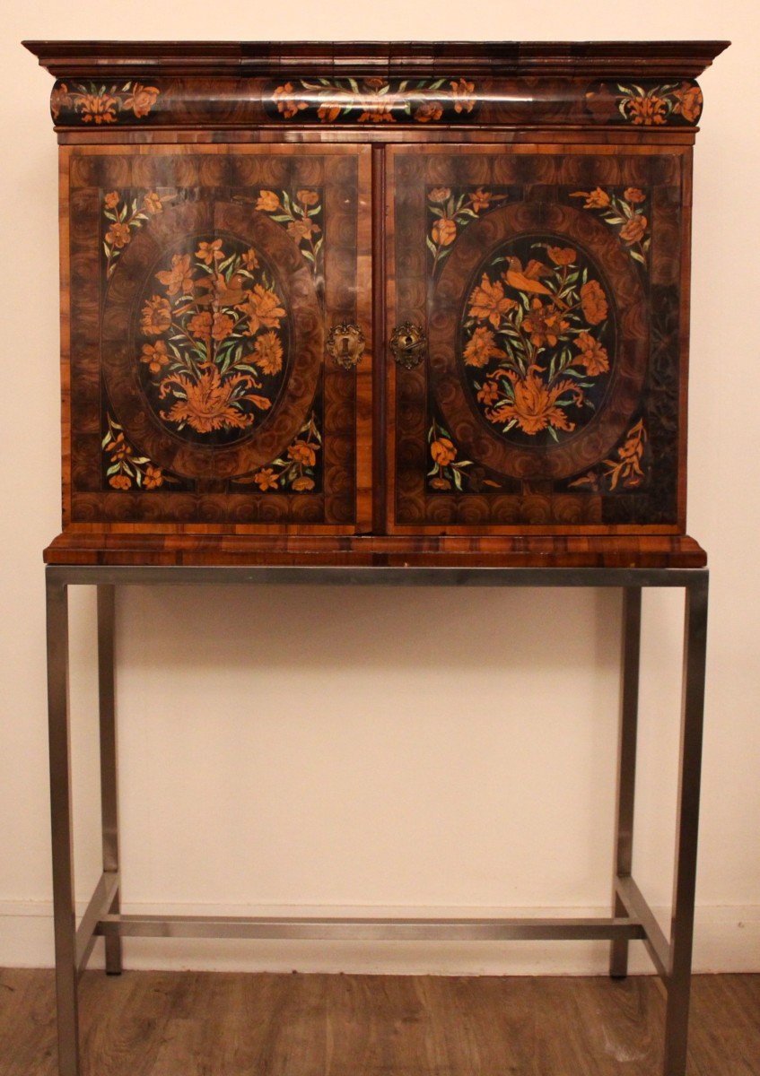 Marquetry Cabinet, Late 18th Century-photo-4