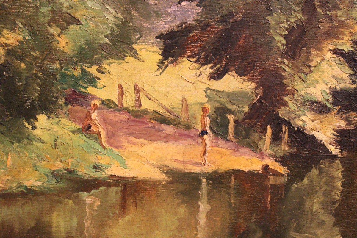 Huile sur toile, Paul-Emile Pissarro, XXème-photo-2