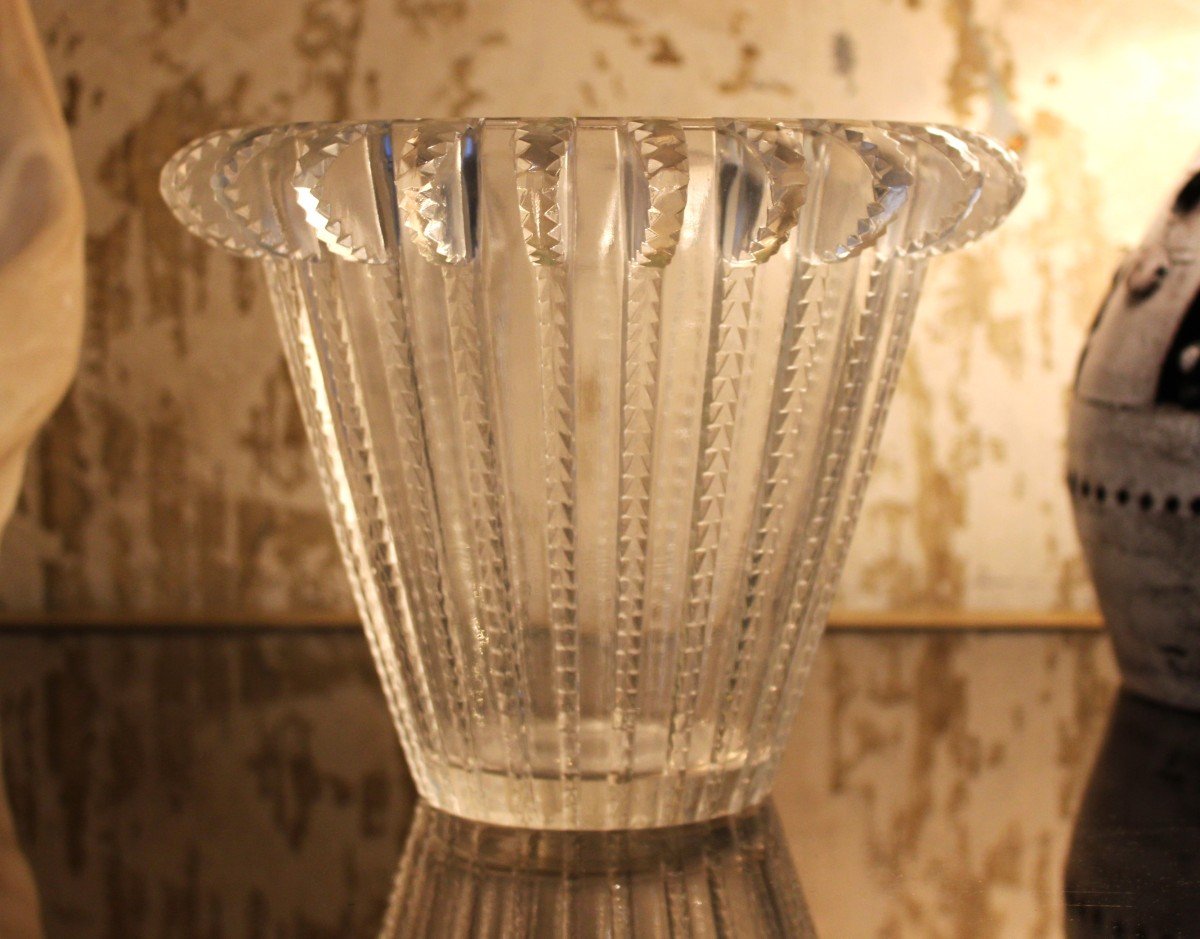 Vase En Cristal Lalique, XXème-photo-2