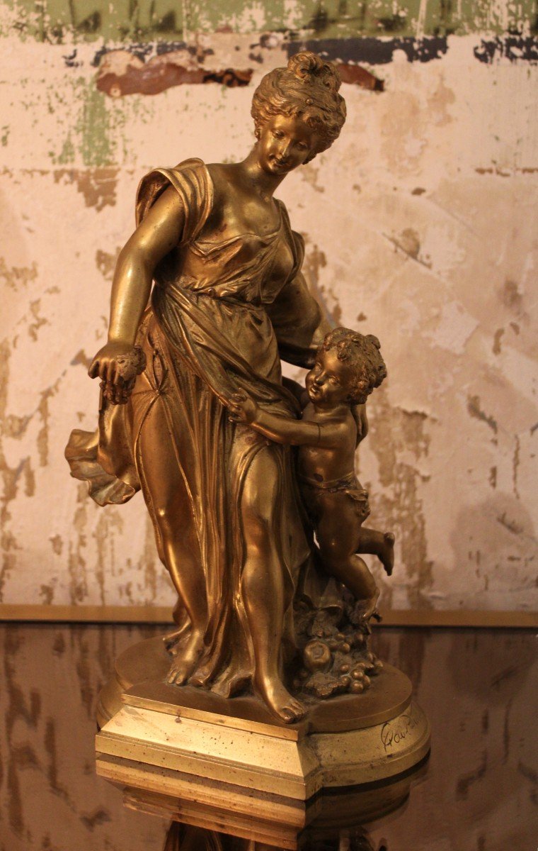Paul Duboy, Sculpture en bronze doré, XIXème-photo-3