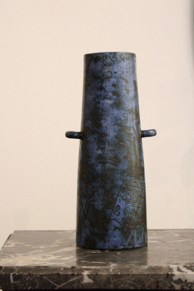 Vase à Anses Par Jacques Blin, Circa 1950-photo-2