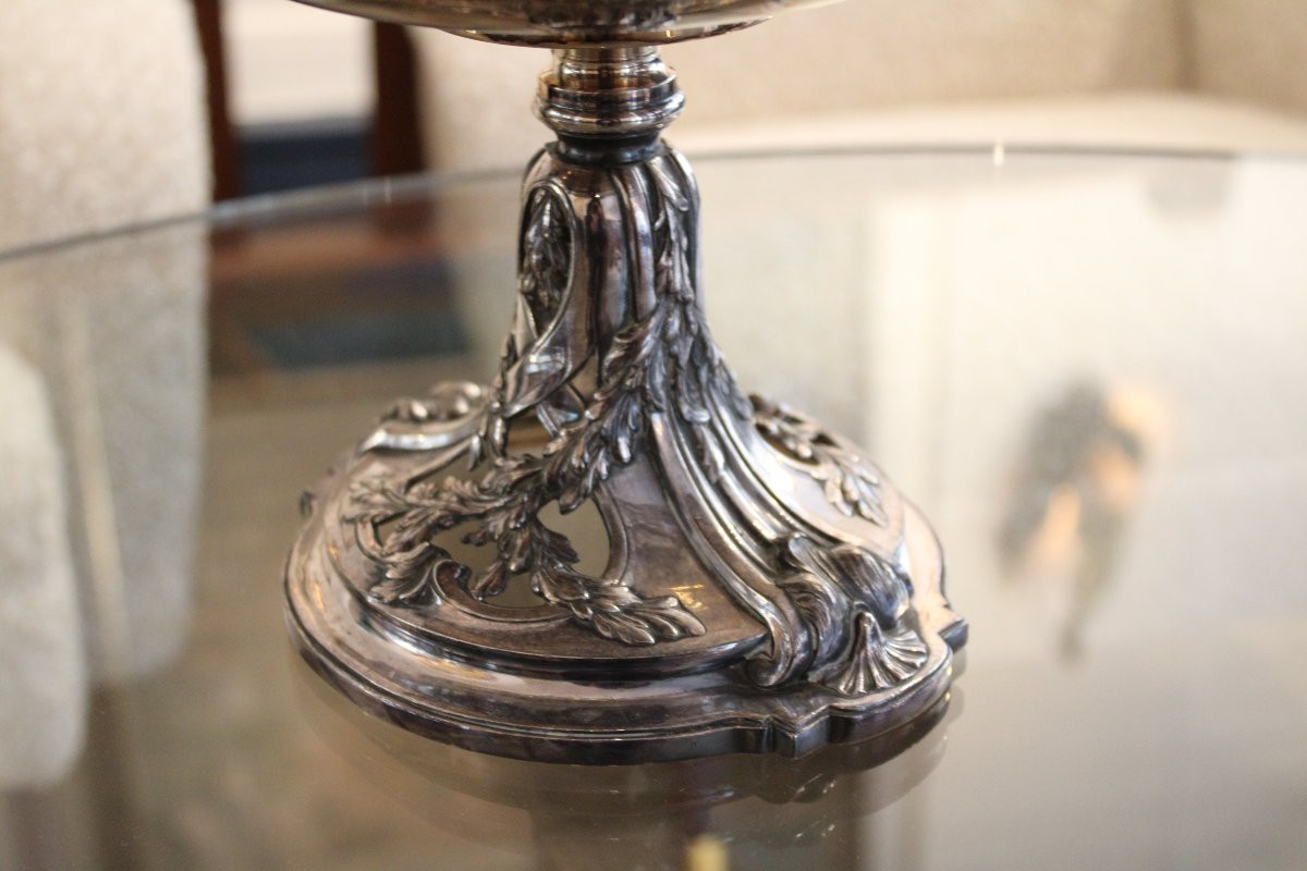 Pair Of Silver-plated Metal Cups, France, Early 20th Century-photo-3