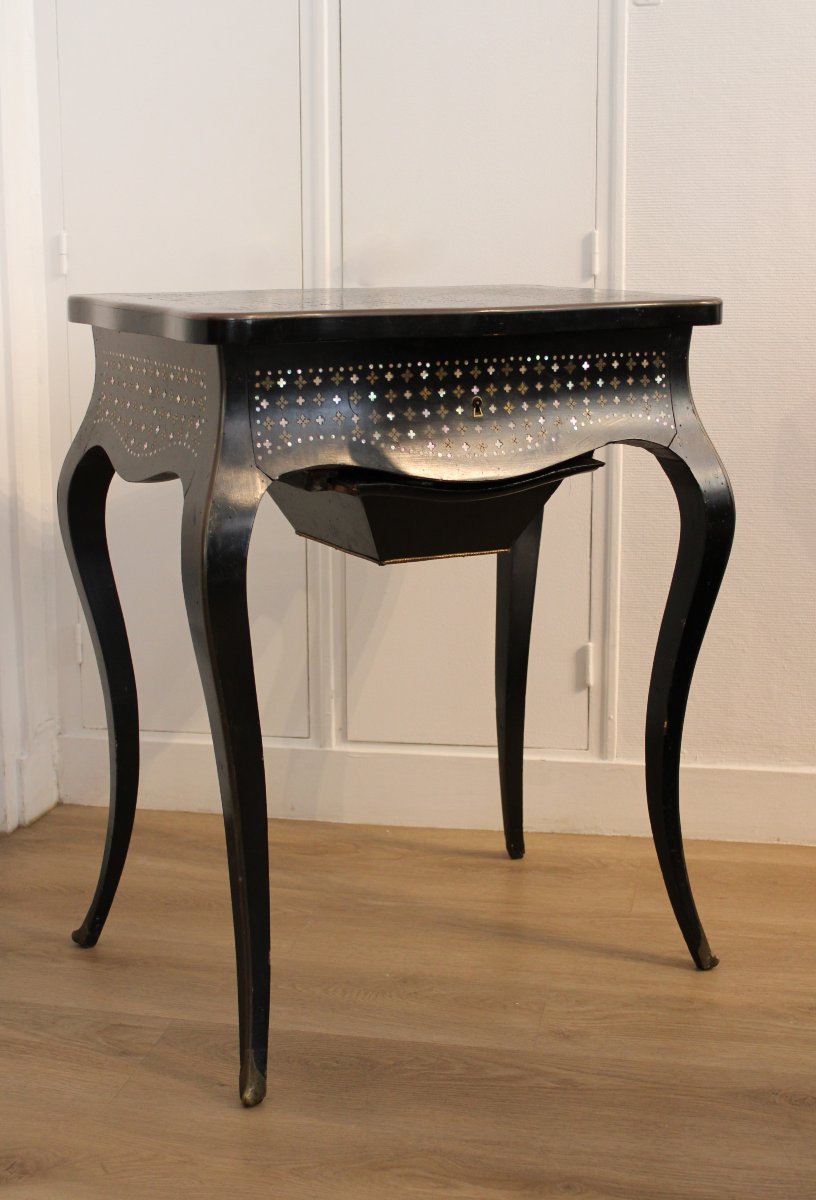 Table travailleuse marquetée, Napoléon III-photo-1