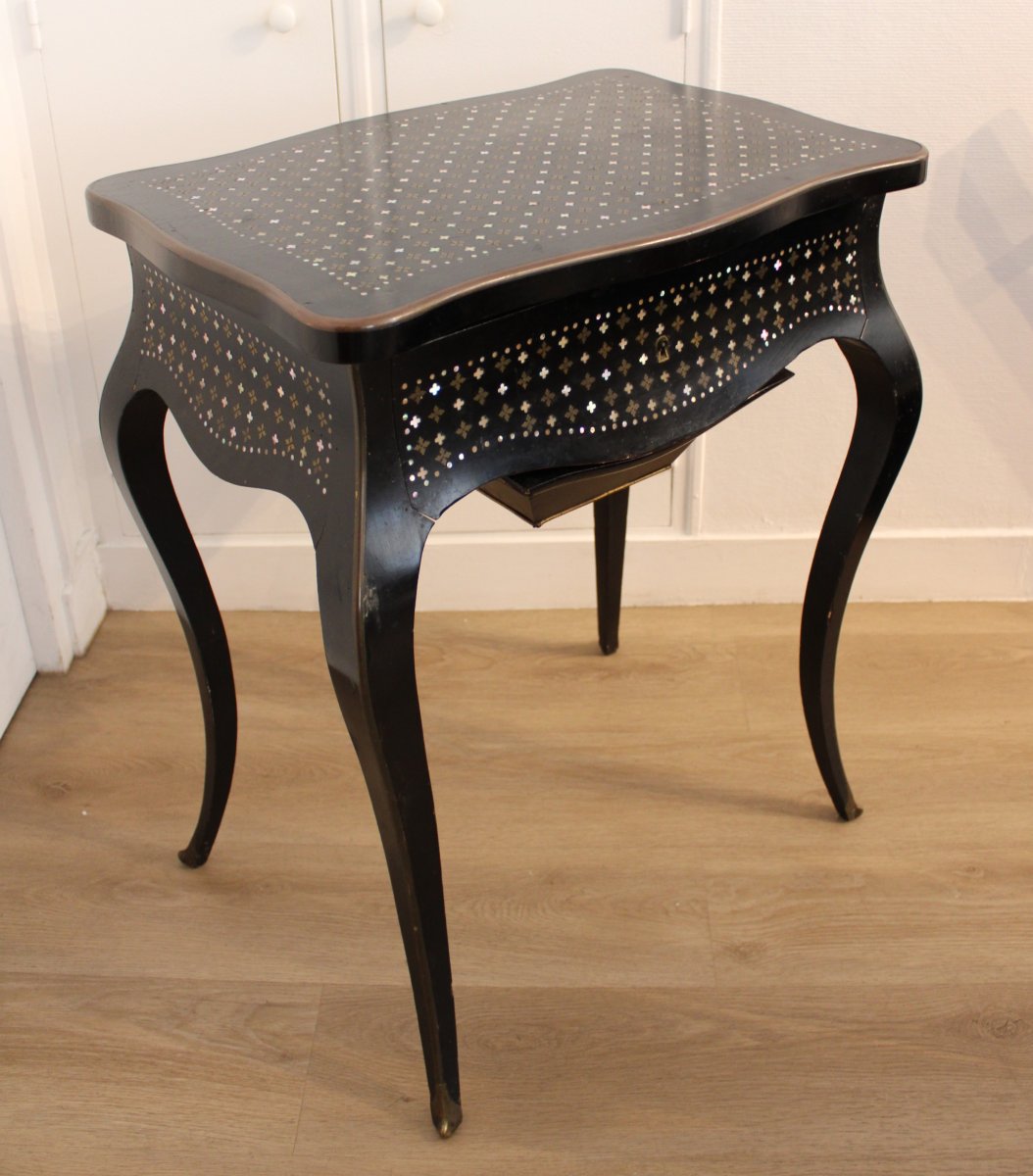 Table travailleuse marquetée, Napoléon III-photo-3