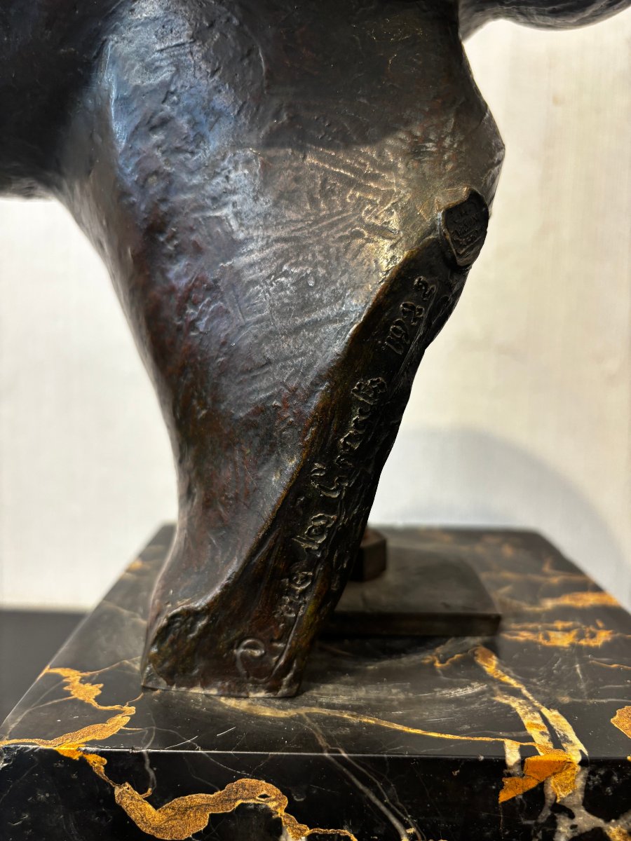 Bronze Portrait Of A Woman By Pierre Fournier Des Corats, Cast By Valsuani-photo-1