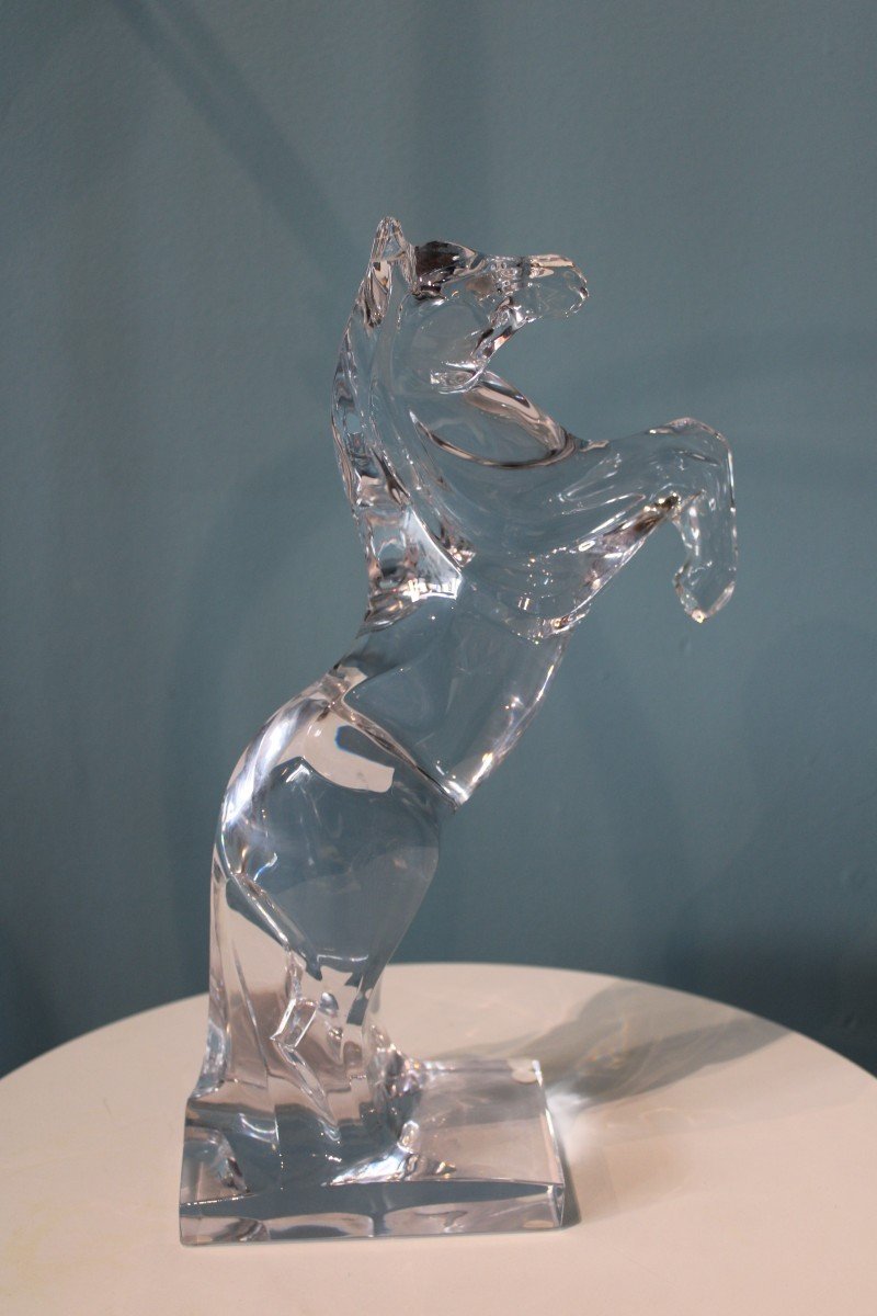 Sculpture Cheval En Cristal Daum  France-photo-2