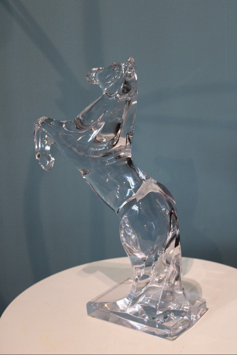 Sculpture Cheval En Cristal Daum  France-photo-3