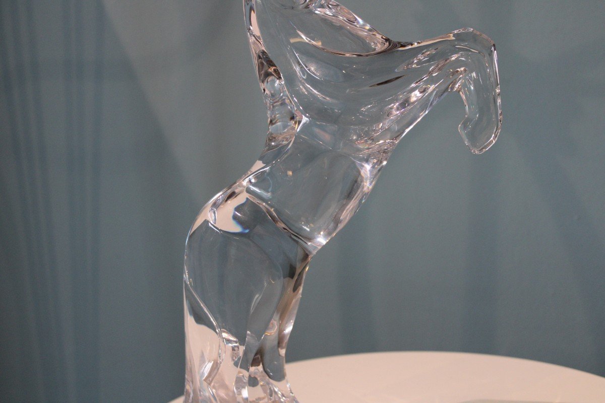 Sculpture Cheval En Cristal Daum  France-photo-2