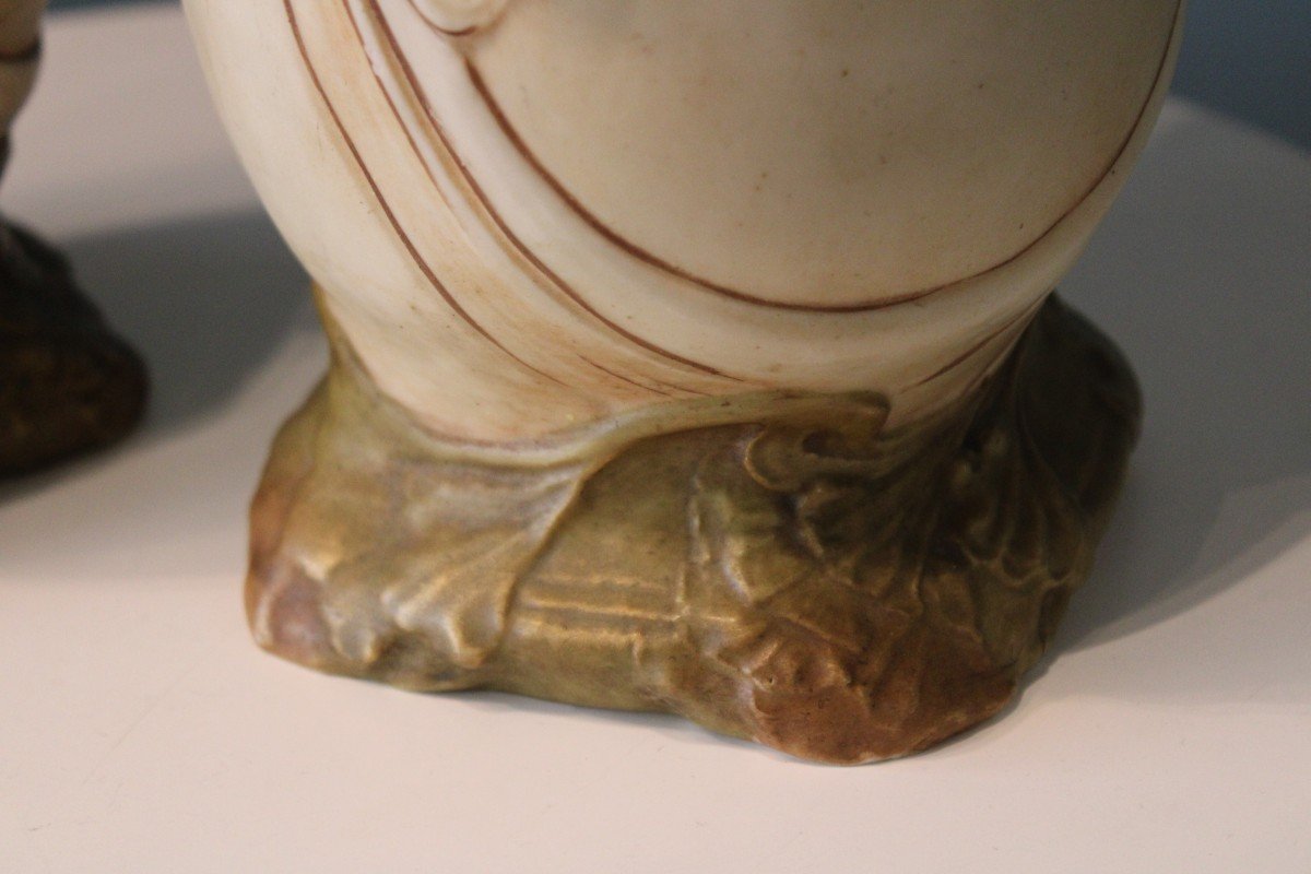 Paire De Vases En Porcelaine Royal Dux Bohemia, Art Nouveau XIXe Siècle-photo-5