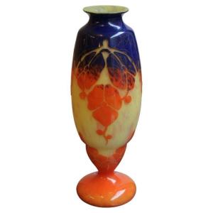 Vase En Pâte De Verre, Schneider Le Verre Français