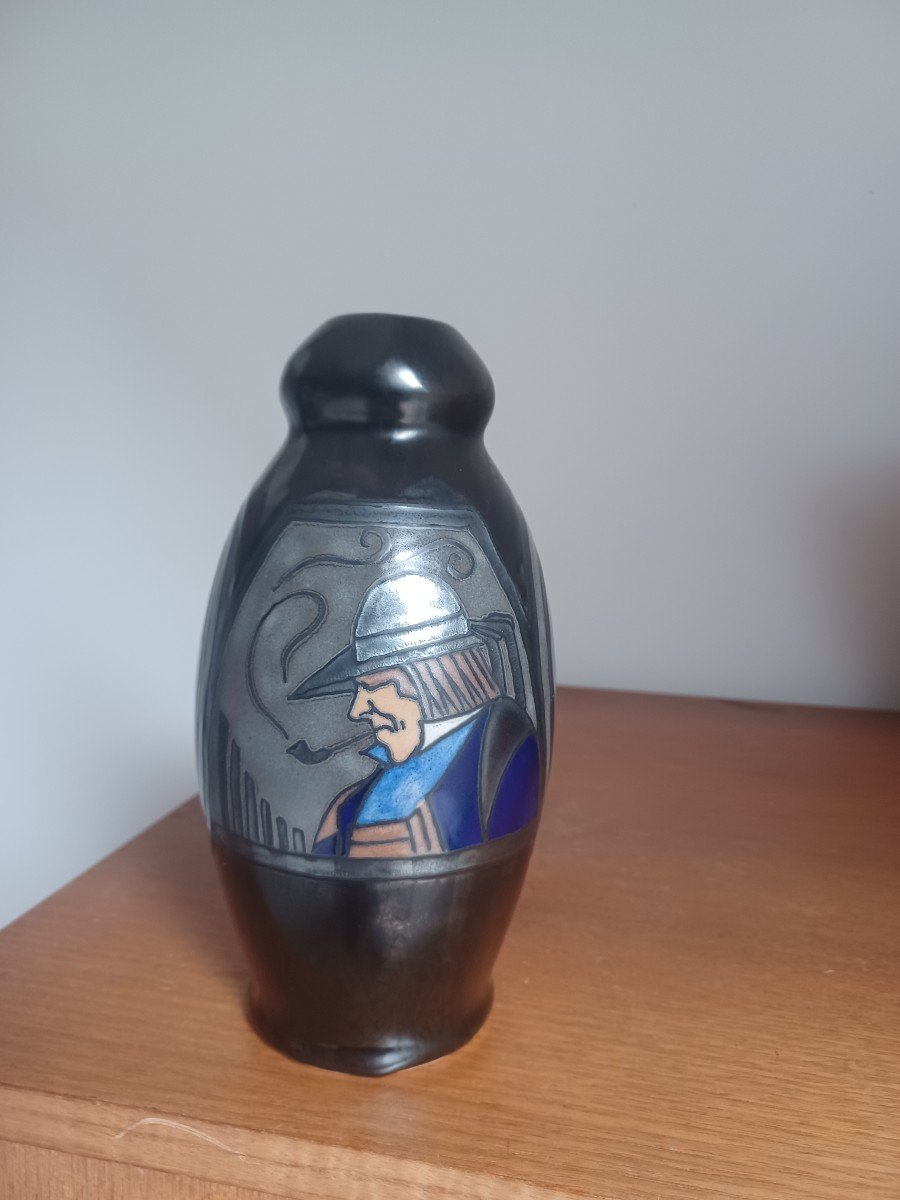 Vase Odetta Par Paul Fouillen, Hb, Quimper, Bretagne 