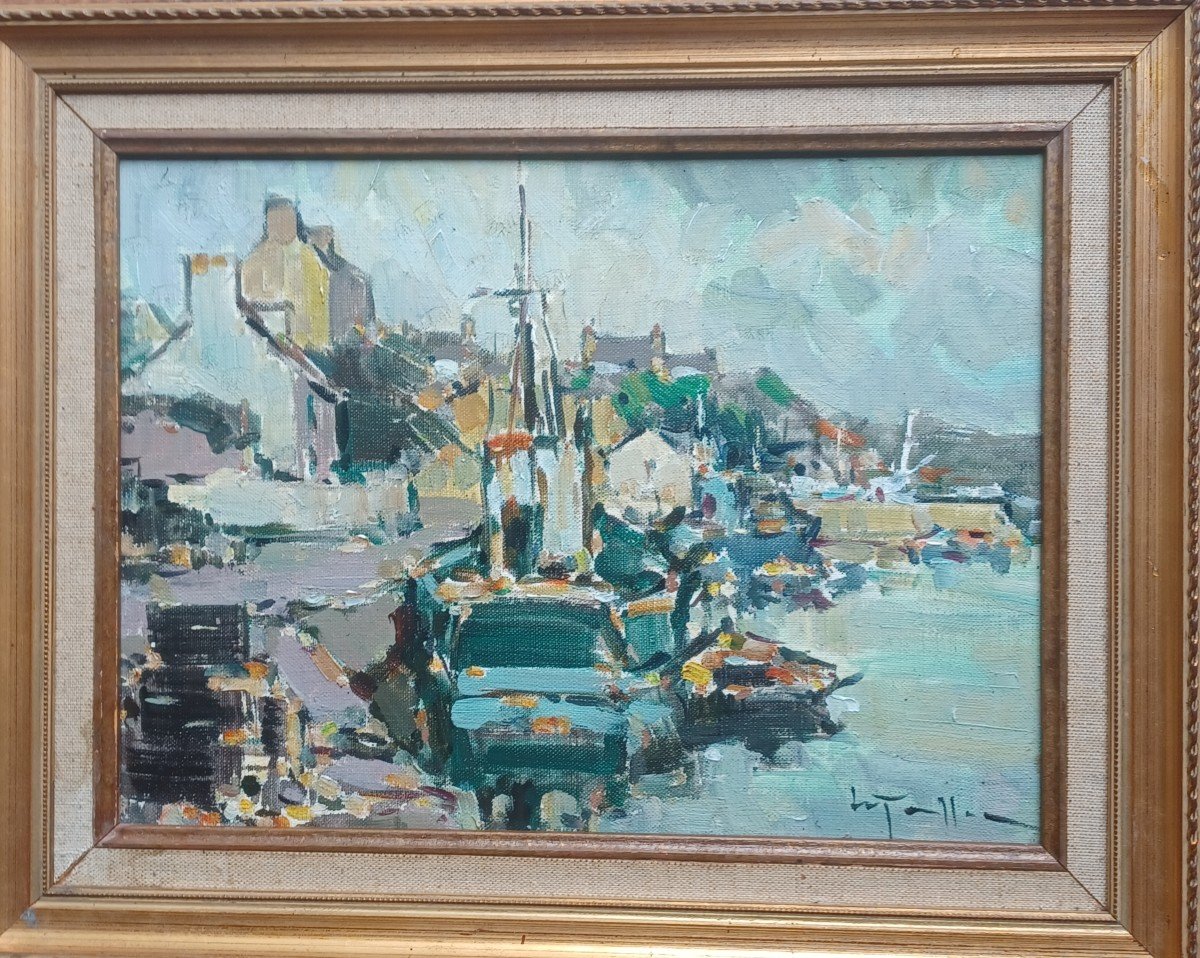 Jean Louis Le Toullec, Boats At Quay, Brittany