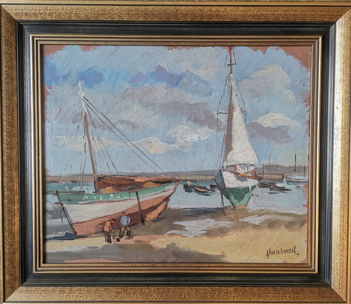 Cale Sèche à Douarnenez  1949 , Pierre Abadie Landel, Bretagne