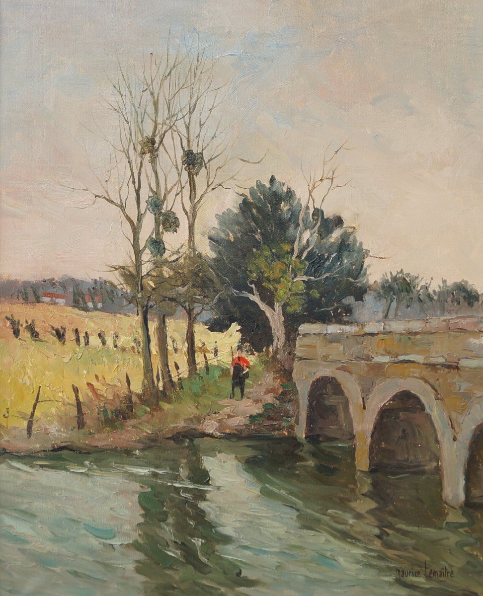 Ecole Française et Postimpressionniste du XXème « Le Pont » Par Maurice LEMAITRE.