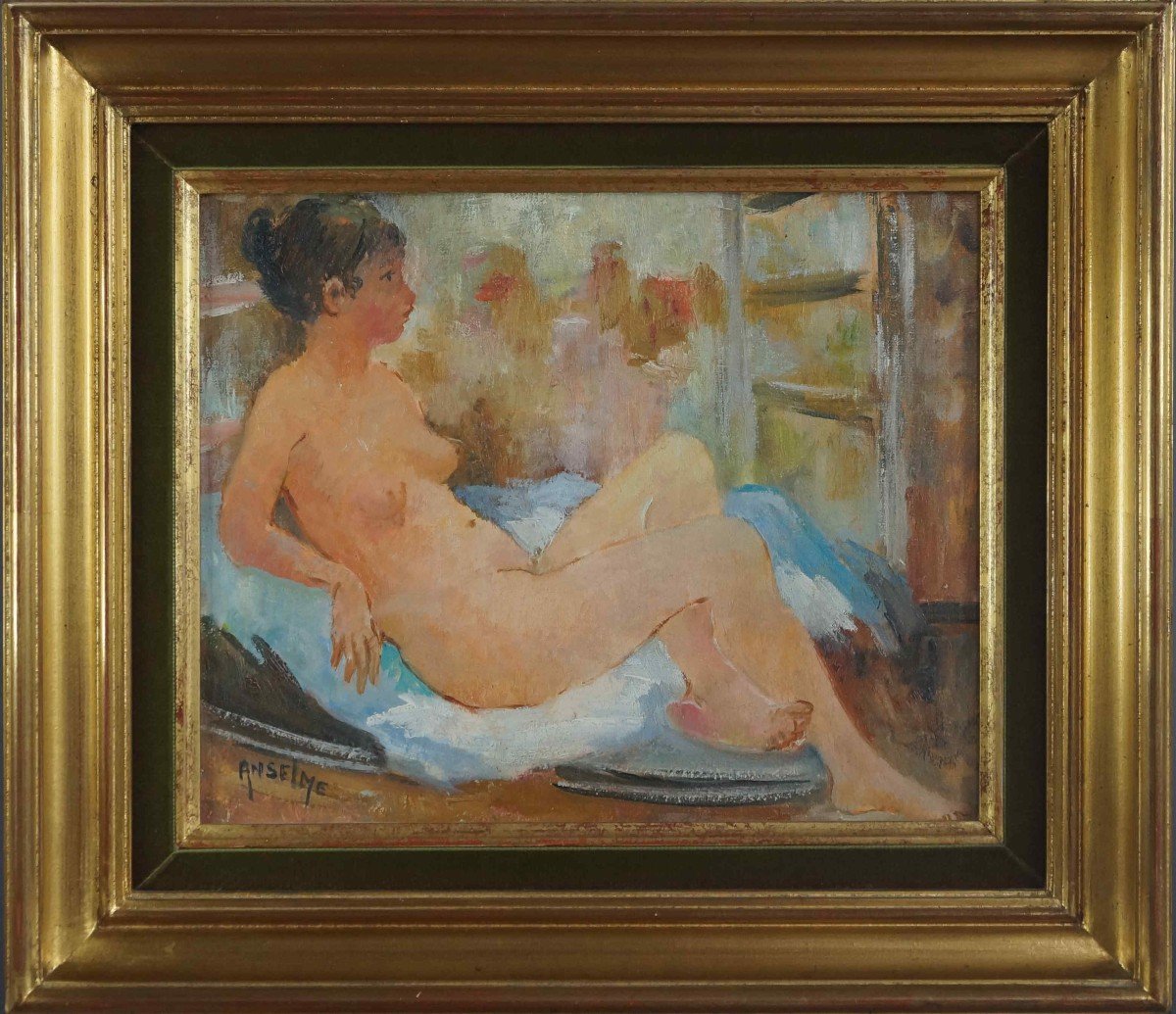 French School Of The Twentieth "nude Young Girl" By Louise Elisabeth Anselme Charmasson (1923-)-photo-2
