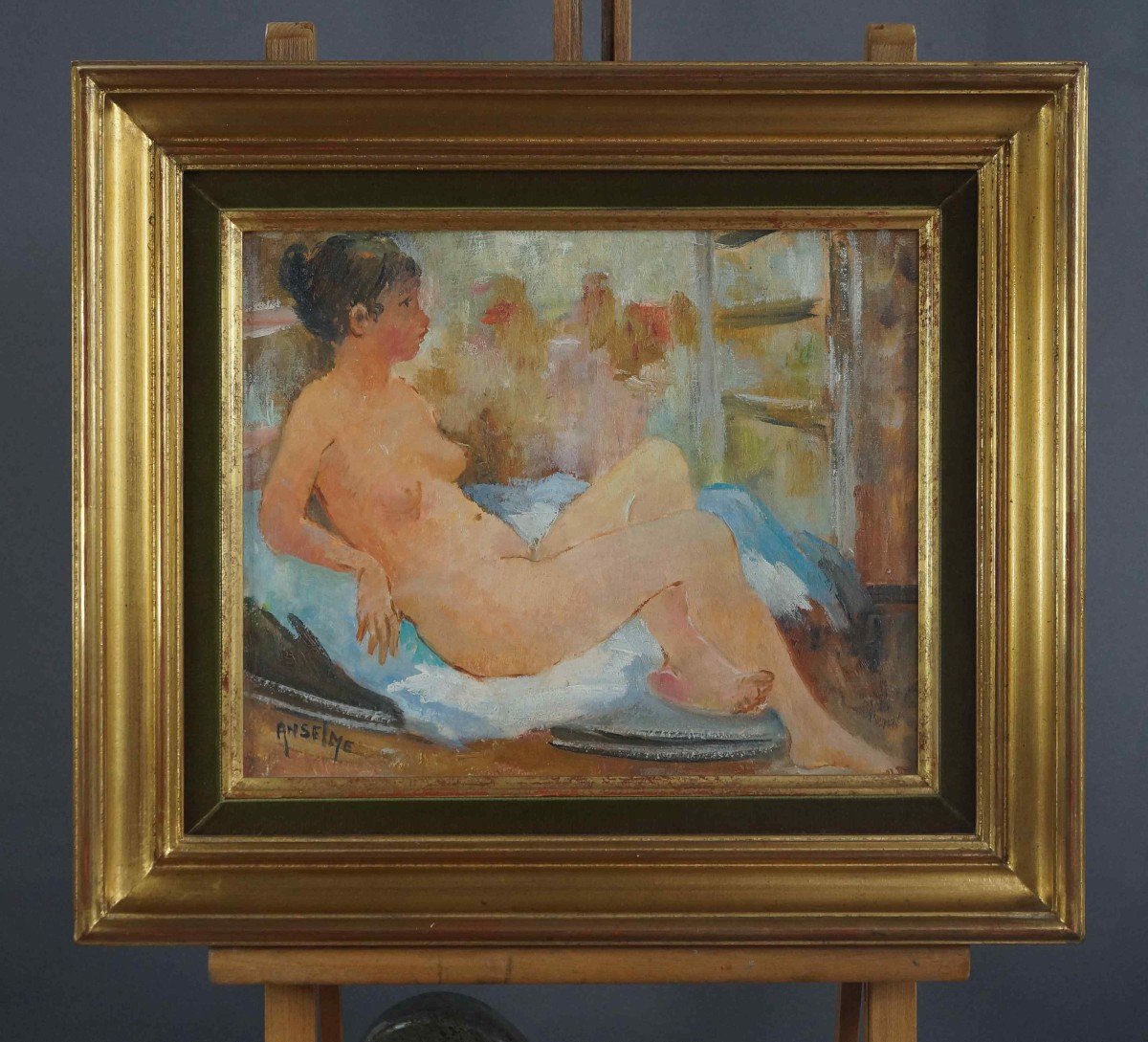 French School Of The Twentieth "nude Young Girl" By Louise Elisabeth Anselme Charmasson (1923-)-photo-3