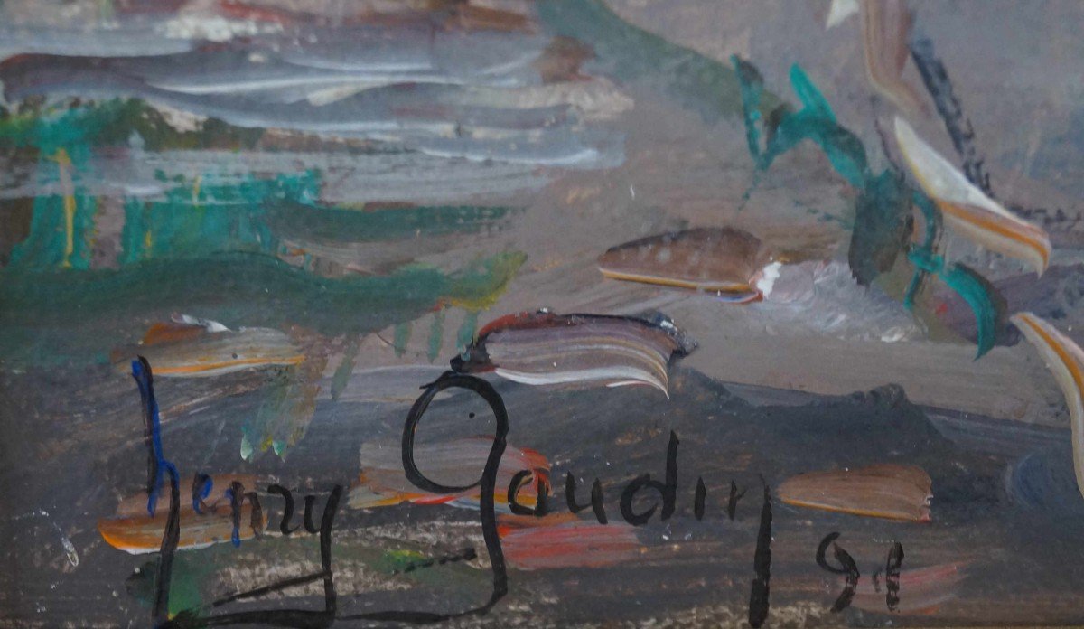 French School, Post-impressionist From The 20th Century “abeille Au Havre” By Henri Gaudin.-photo-4