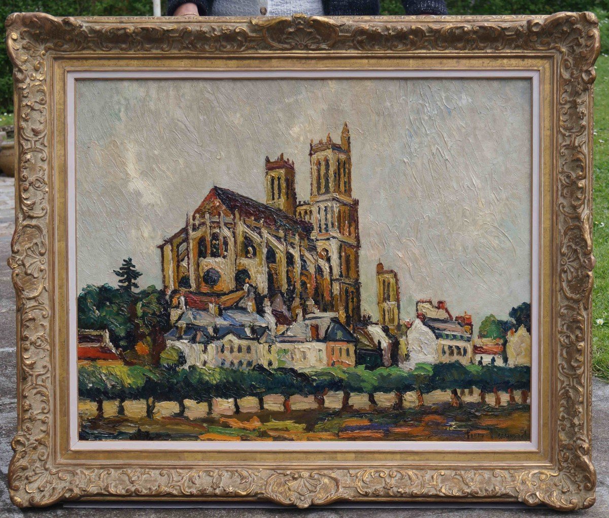 School Of Rouen And Post-impressionist Of The 20th Century “collegiale De Mantes La Jolie” Pierre Dumont -photo-3