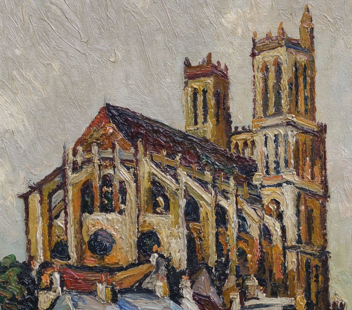 School Of Rouen And Post-impressionist Of The 20th Century “collegiale De Mantes La Jolie” Pierre Dumont -photo-1