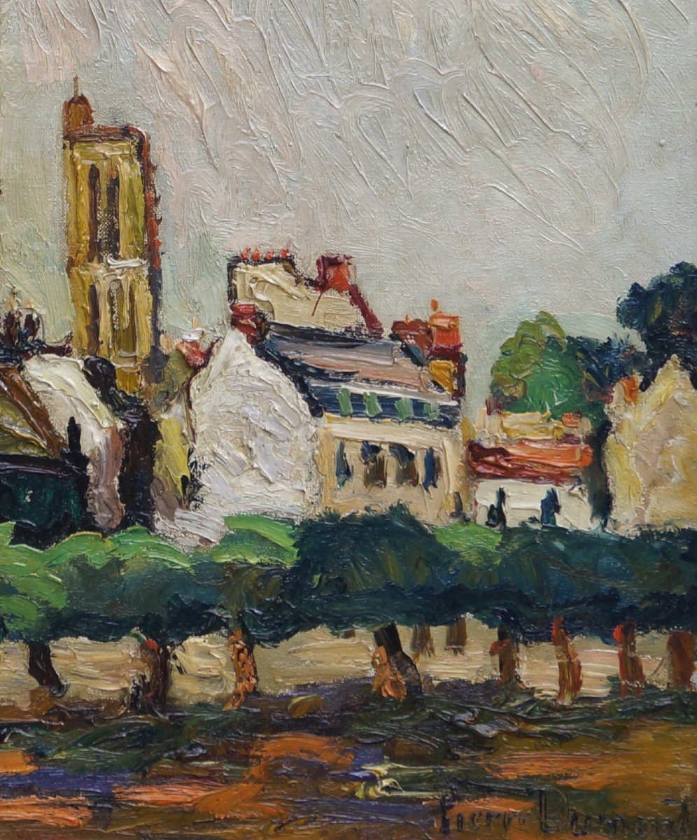 School Of Rouen And Post-impressionist Of The 20th Century “collegiale De Mantes La Jolie” Pierre Dumont -photo-2