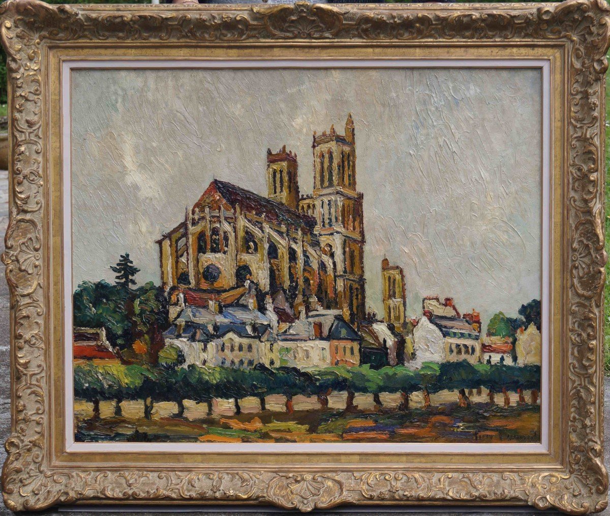 School Of Rouen And Post-impressionist Of The 20th Century “collegiale De Mantes La Jolie” Pierre Dumont 