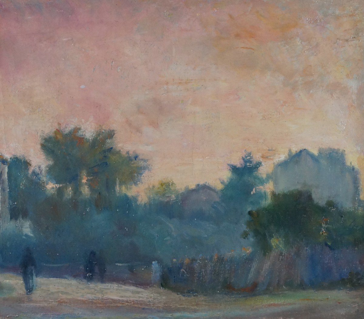 Ecole Française du début  XX « Crépuscule » Par  MELICOURT-photo-2