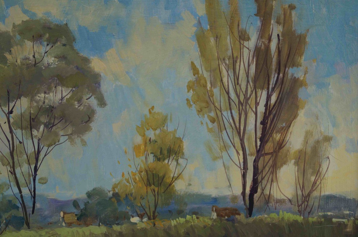 French School, Post-impressionist 20th Century “autumn In Croissy-beaubourg” Maurice. The Master.-photo-3